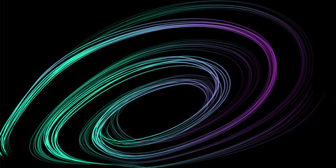Abstract geometric illustration of doodle waves felt-tip pen with gradient on dark background. Abstract gradient background. Cover, wallpaper, flyer design.