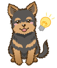 思い付くヨークシャーテリア（ブラックタン）