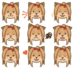 ヨークシャーテリア（フルコート）の表情顔アイコン