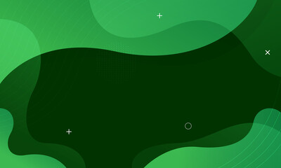 Green abstract background. Dynamic shapes composition. Vector illustration
