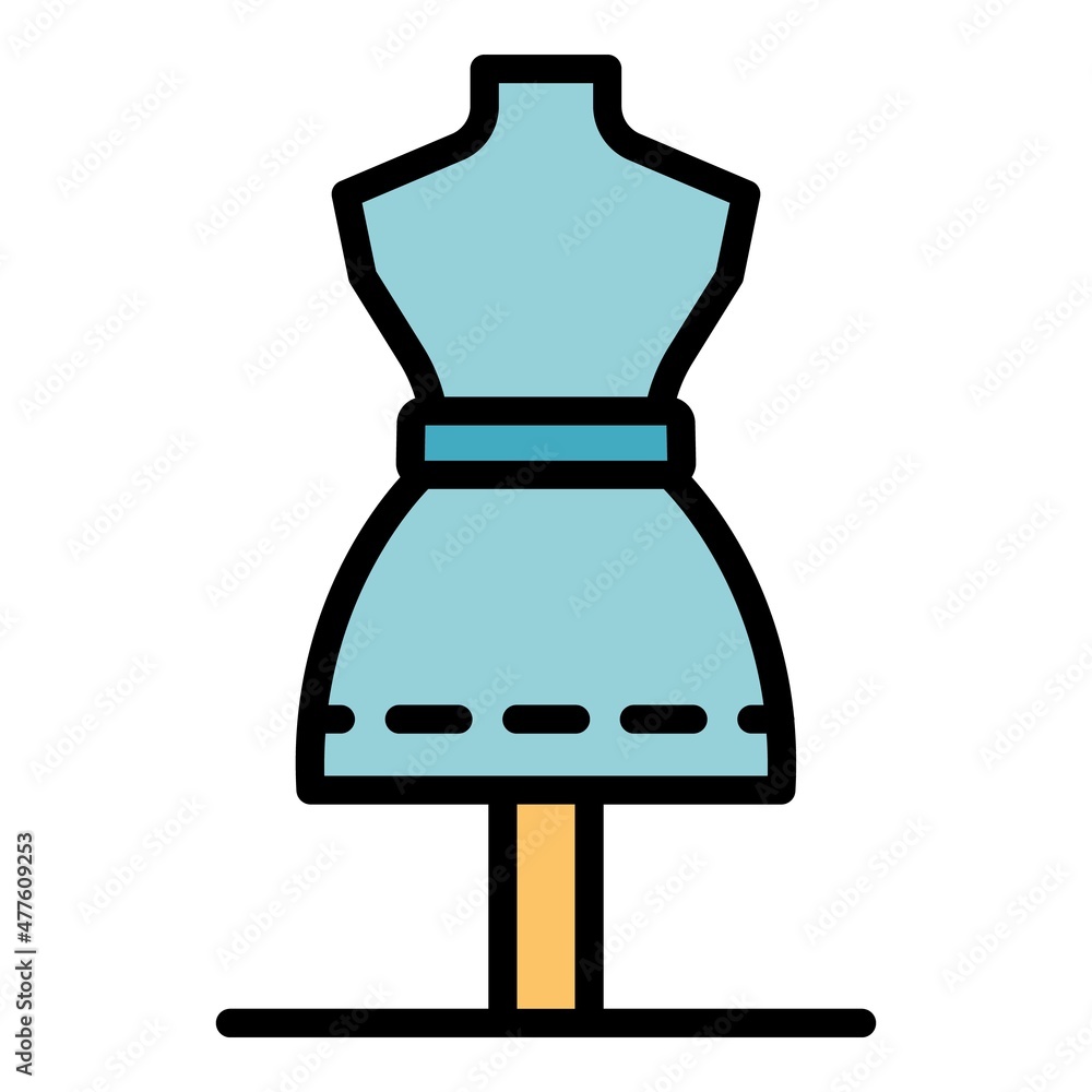 Poster tailor tool icon. outline tailor tool vector icon color flat isolated