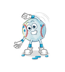 baseball stretching character. cartoon mascot vector