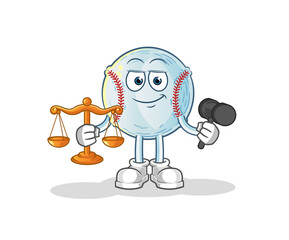 baseball lawyer cartoon. cartoon mascot vector