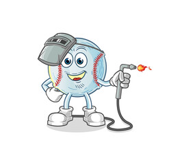 baseball welder mascot. cartoon vector