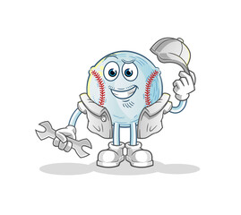 Obraz premium baseball mechanic cartoon. cartoon mascot vector