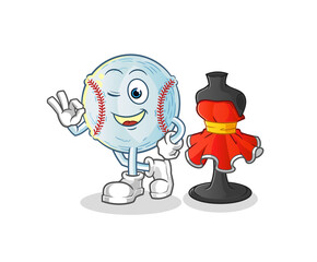 baseball fashion designer vector. cartoon character