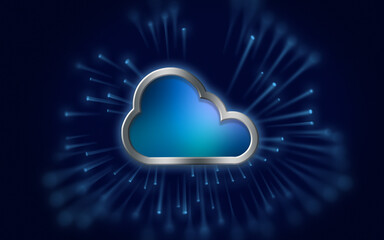 Empty Metallic Cloud Representing Wireless Technology