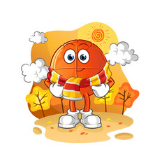 Obraz na płótnie Canvas basketball in the autumn. cartoon mascot vector