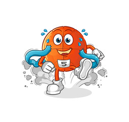 basketball runner character. cartoon mascot vector