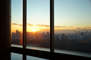 Cityscape of Tokyo at dusk, Window View in Tokyo, Japan - 日本 東京 窓からの都市景観...