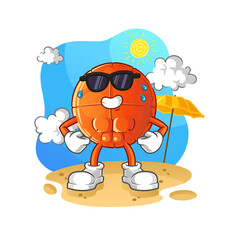 basketball sunbathing in summer. character vector