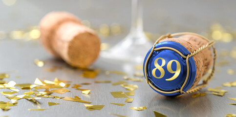 Champagne cap with the Number 89