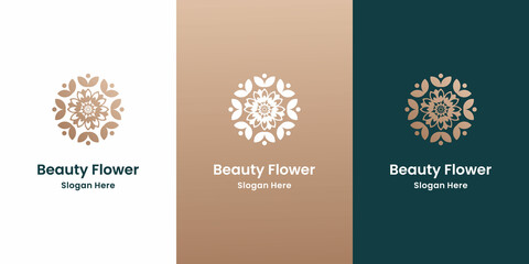 Set of Creative Beauty Flower Logo Design.