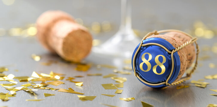 Champagne cap with the Number 88