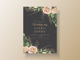 Wedding invitation elegant black theme