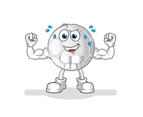 hand ball muscular cartoon. cartoon mascot vector