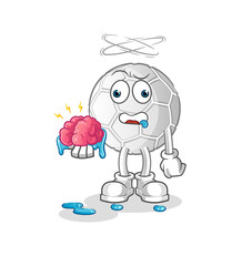 hand ball no brain vector. cartoon character