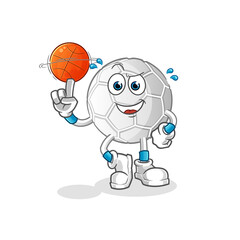 hand ball playing basket ball mascot. cartoon vector