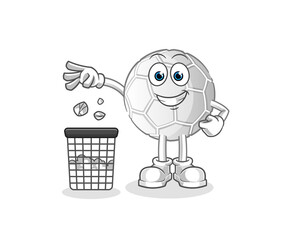 hand ball Throw garbage mascot. cartoon vector