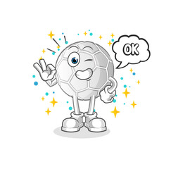 hand ball agree mascot. cartoon vector