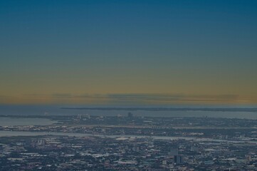 Sunset and night city panoramic view of Cebu, Philippines 