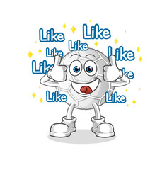 hand ball give lots of likes. cartoon vector