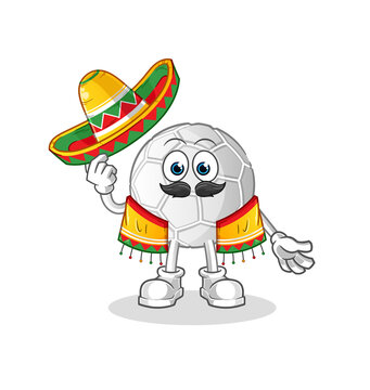 hand ball Mexican culture and flag. cartoon mascot vector