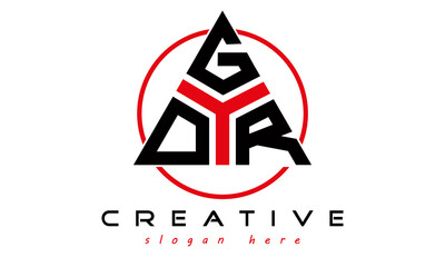triangle badge with circle OGR letter logo design vector, business logo, icon shape logo, stylish logo template - obrazy, fototapety, plakaty