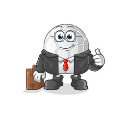 hand ball office worker mascot. cartoon vector