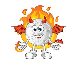 hand ball demon with wings character. cartoon mascot vector