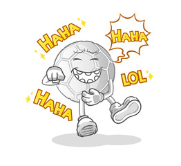 hand ball Laugh Out Loud character. cartoon mascot vector