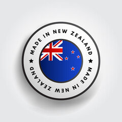 Made in New Zealand text emblem badge, concept background