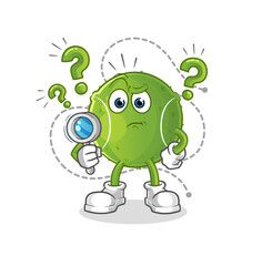 tennis ball searching illustration. character vector
