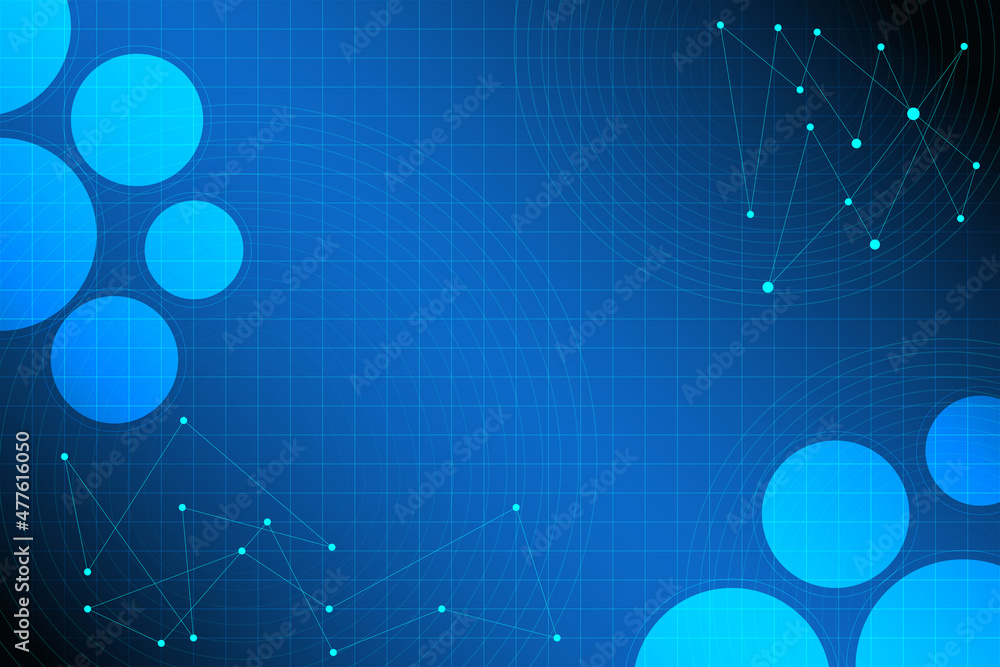 Poster blue abstract redial redio line illustration with perspective grid in back. technology background wi