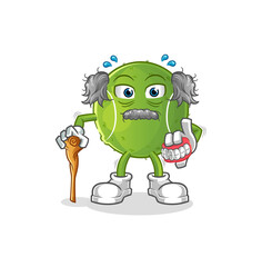 tennis ball white haired old man. character vector