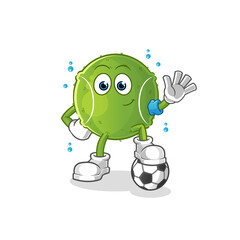 tennis ball playing soccer illustration. character vector
