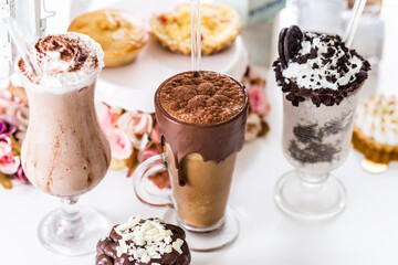 Delicious Sweet Bakery Patisserie Food Menu Gourmet Meal Dessert Chocolate Strawberry Lemon Flour Cake Pie Piece Chicken Fry Cheese Pizza Bread Still Product Carnival Mardi Gras Theme