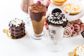 Delicious Sweet Bakery Patisserie Food Menu Gourmet Meal Dessert Chocolate Strawberry Lemon Flour Cake Pie Piece Chicken Fry Cheese Pizza Bread Still Product Carnival Mardi Gras Theme
