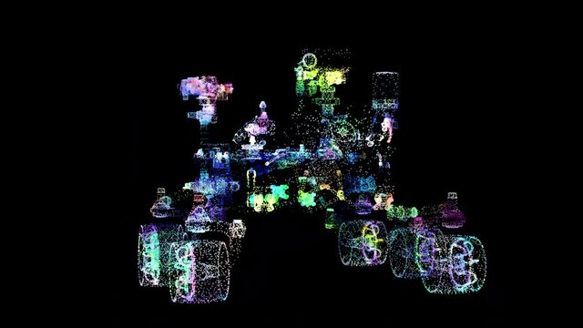 Particle hologram of Mars rover