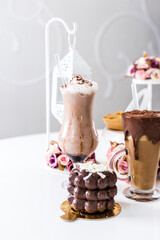Delicious Sweet Bakery Patisserie Food Menu Gourmet Meal Dessert Chocolate Strawberry Lemon Flour Cake Pie Piece Chicken Fry Cheese Pizza Bread Still Product Carnival Mardi Gras Theme