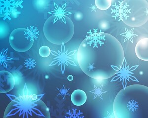 Blue light bubble snowflakes sky galaxy bokeh background