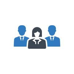 Women team leader icon