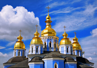 Fototapeta na wymiar St. Michael Cathedral, St.Michael`s Golden-Domed Monastery, Kiev, Ukraine.