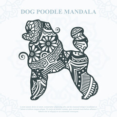 Dog Poodle Mandala. Boho Style elements. vector illustration.