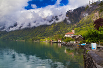 Obraz premium Brienz with Brieznersee Switzerland in the spring