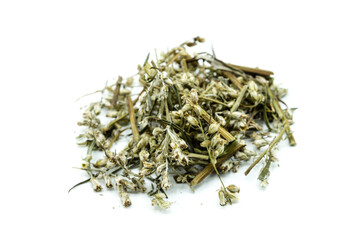 dried mugwort isolated on white background