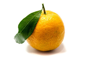 Mandarins with and without peel isolated on white background