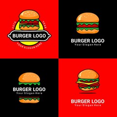 hamburger logo, cafe and restaurant logo, template	