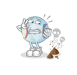 baseball with stinky waste illustration. character vector
