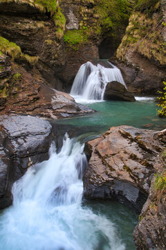 Reichenbachfall, Meiringen in Switzerland in spring 2021
